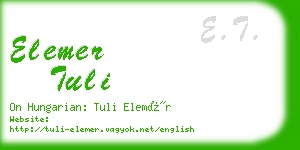 elemer tuli business card
